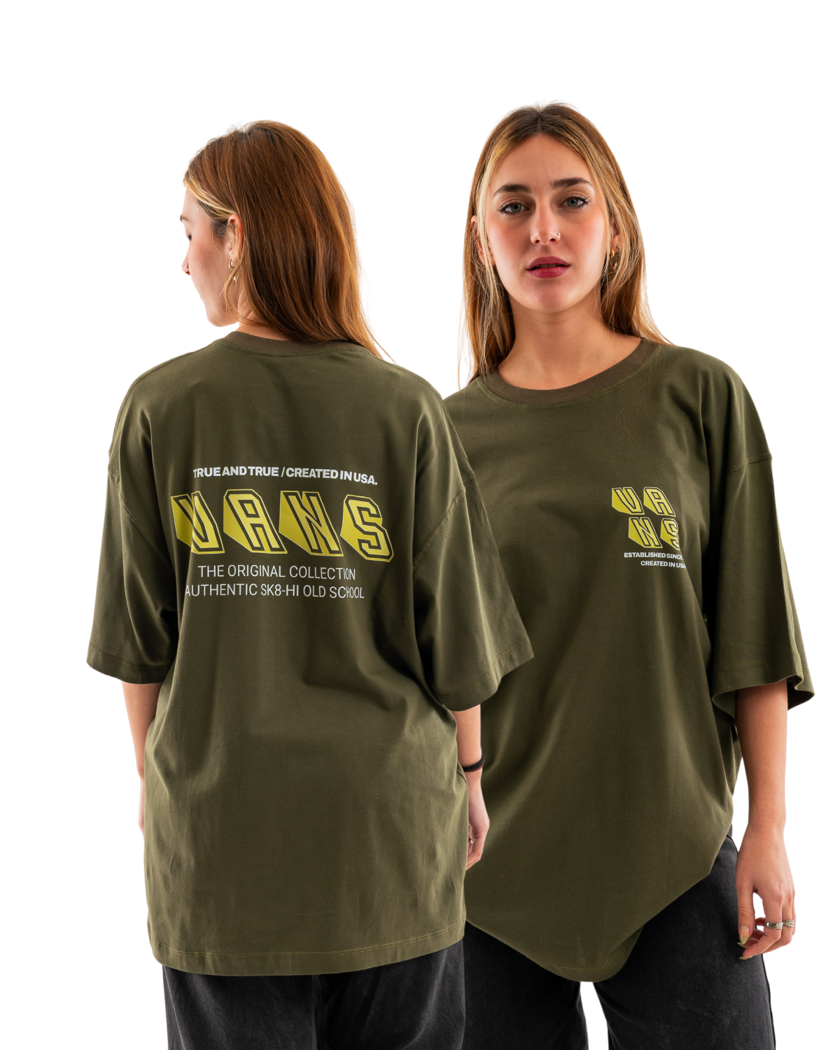 VN DOBLE ESTAMPA en VERDE MILITAR